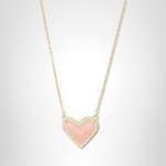 Kendra Scott Ari Heart Short Pendant Necklace in 14k Gold-Plated Brass, Rose Quartz, Fashion Jewelry for Women - Image 2