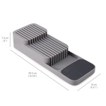 Joseph Joseph 85120 DrawerStore Kitchen Drawer Organizer Tray for Knives Knife Block, Gray - Image 3