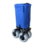 Juggernaut Carts Collapsible Folding Outdoor Beach Utility Wagon with Cover Bag, Blue - Image 8