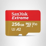 SanDisk 256GB Extreme microSDXC UHS-I Memory Card with Adapter - Up to 190MB/s, C10, U3, V30, 4K, 5K, A2, Micro SD Card - SDSQXAV-256G-GN6MA - Image 2