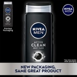 NIVEA MEN DEEP Active Clean Charcoal Body Wash, Cleansing Body Wash with Natural Charcoal, 3 Pack of 16.9 Fl Oz Bottles - Image 5