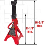 BIG RED T43202 Torin Steel Jack Stands: 3 Ton (6,000 lb) Capacity, Red, 1 Pair