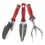 GARDEN WEASEL 91370-Q 3-Piece Hand Tools Combo Set, with Tiller, Multi-Use Transplanter, and Trowel, Comfort Grip, Weather and Rust Resistant