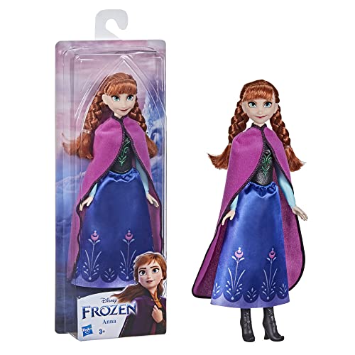 Disney's Frozen Shimmer Anna Fashion Doll, Skirt, Shoes, and Long Red Hair, Toy for Kids 3 Years Old and Up