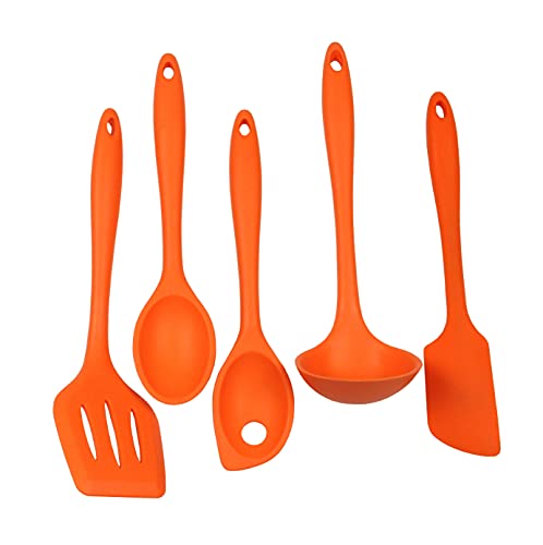 Chef Craft Premium Silicone Kitchen Tool and Utensil Set, 5 Piece, Orange