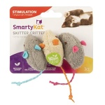 SmartyKat (3 Count) Skitter Critters Catnip Cat Toys - Gray/Cream, 3 Count