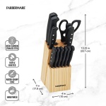Farberware 22-Piece Never Needs Sharpening Triple Rivet High-Carbon Stainless Steel Knife Block and Kitchen Tool Set, Black - Image 5
