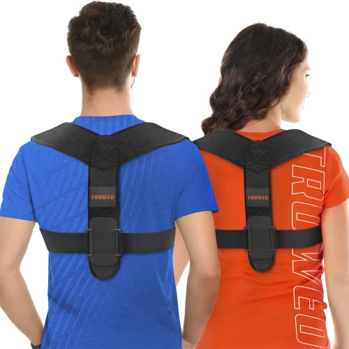 Truweo Posture Corrector For Men And Women - Adjustable Upper Back Brace For Clavicle To Support Neck, Back and Shoulder (Universal Fit, U.S. Design Patent)