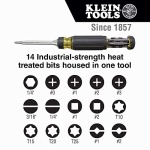 Klein Tools 32305 Multi-bit Ratcheting Screwdriver, 15-in-1 Tool with Phillips, Slotted, Square, Torx and Combo Bits and 1/4-Inch Nut Driver - Image 10