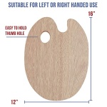 U.S. Art Supply 11.8" X 19.8" Extra Large Wooden Oval-Shaped Artist Painting Palette with Thumb Hole - Wood Paint Color Mixing Tray - Easy Clean, Mix Acrylic, Oil, Watercolor - Image 4