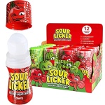 Slime Sour Lickers Candy, Gluten Free, 12 Pk Of 4 Flavors, Watermelon, Green Apple, Cherry and Strawberry Rolling Liquid Candy Bulk, Treat for Parties, Birthdays, or Halloween Treat