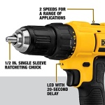 DEWALT 20V Max Cordless Drill / Driver Kit, Compact, 1/2-Inch (DCD771C2) - Image 6