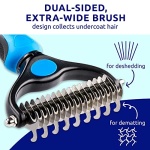 Pat Your Pet Deshedding Brush - Double-Sided Undercoat Rake for Dogs & Cats - Shedding Comb and Dematting Tool for Grooming - Image 7
