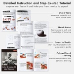 124 PCS Drawing Kit, Shuttle Art Professional Drawing Supplies with Sketch, Charcoal, Colored, Graphite, Pastel Pencils & Sticks, Complete Drawing Tools and Paper Pads in Zipper Case for Artists& Kids - Image 2