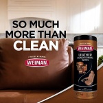 Weiman Leather Cleaner & Conditioner Wipes With UV Protection, Prevent Cracking Or Fading Of Leather Couches, Car Seats, Shoes, Purses - 30 ct - Image 3