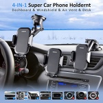 SUUSON Phone Holder for car -3in1 Long arm car Phone Holder Mount, Suitable for car Dashboard/Windshield/Vent, car Adjustable Phone Holder, Compatible with All Smart Phones and Cars - Image 2