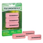 TICONDEROGA Pink Carnation Erasers, Wedge, Medium, Pink, 3 Count (Pack of 1) (X38943) - Image 3