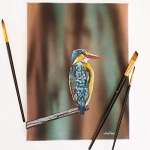 U.S. Art Supply 15 Piece Artist Long Handle Synthetic Paint Brush Set - Multi Functional Watercolor Gouache Oil Acrylic Brush Set in Zippered Nylon Pop-Up Travel Storage Case - Image 2