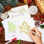 Shuttle Art 28 Pack Double Line Outline Markers, 14 Silver and 14 Gold Colors Squiggles Shimmer Markers Set, Self Outline Metallic Marker Pens for Drawing, Christmas Greeting Card, DIY Crafts - Image 3