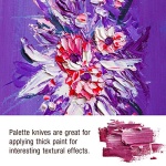 U.S. Art Supply 5-Piece Artist Stainless Steel Palette Knife Set - Wood Hande Flexible Spatula Painting Knives for Color Mixing Spreading, Applying Oil, Acrylic, Epoxy, Pouring Paint on Canvases, Cake - Image 2