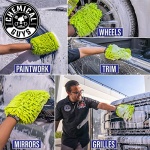 Chemical Guys MIC493 Chenille Premium Scratch-Free Microfiber Wash Mitt, Lime Green, 9.6" x 2.3" x 7" - Image 6
