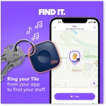 Tile by Life360 Mate - Bluetooth Tracker, Keys Finder and Item Locator for Keys, Bags and More. Phone Finder. Both iOS and Android Compatible. 1-Pack (Black) - Image 7