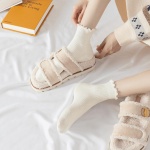 Hstyle Ruffle Socks Women, Turn-Cuff Casual Cute Ruffle Ankle Socks 6 Pairs Mixed Color - Image 6