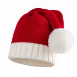 Diffy Homy Santa Hat Christmas Hat Xmas Adult Women Men Washable Fade-restant Knitted Soft Warm Long for Christmas New Year Festive Holiday Party Outdoor Winter Red - Image 3