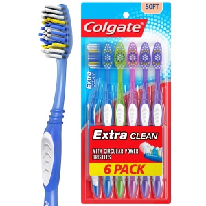 Colgate Extra Clean Toothbrush, Full Head, Soft? 6 Count (Pack of 1)